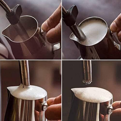Paslanmaz Çelik Süt Potu - Kahve Potu - Pitcher Sütlük - Süt Köpürtücü - Köpürtme Kabı - 1000 ml