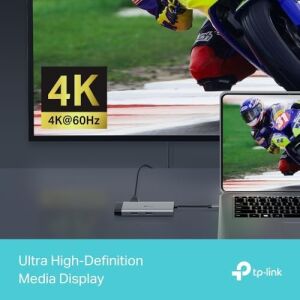 UH6120C, 1 Hdmı, 1 100W Hızlı Şarj Portu, 1 Usb-C, 2 Usb-A 3.0 Port ve Type C Den Gigabit Ethernet Dönüştürücü