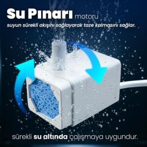 Aquata Yedek Su Pompası Kedi Su Pınarı Yedek Motoru