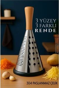 El Rendesi - Konik Tip Ergonomik 3 Taraflı Profesyonel 304 Paslanmaz Çelik 722920
