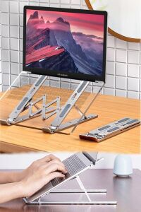 Chermik Dizüstü Laptop Yükseltici Alüminyum Stand, Tek Beden, CHRMK12967, Gümüş, Erkek