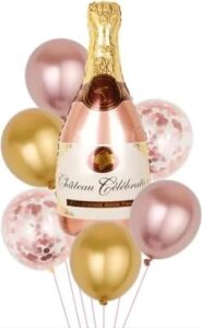 Rose Gold Şampanya Şişesi Şekilli Folyo Balon