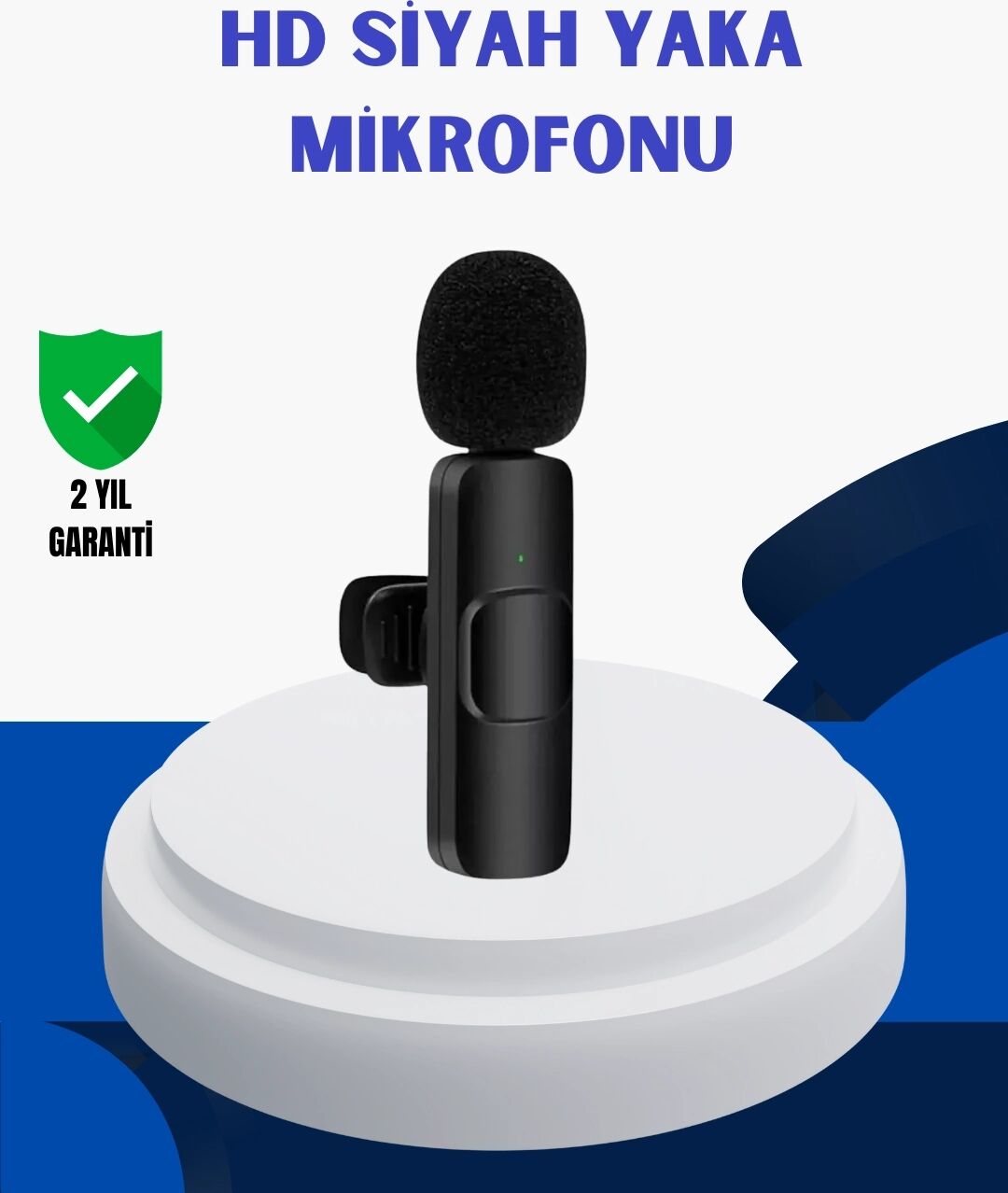 iPhone Için Çift Mikrofonlu Telsiz Yaka Mikrofonu 360 Derece Hd Ses