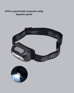 Şarjlı LED Kafa Feneri | 4 Modlu Akıllı Sensörlü Far | Su Geçirmez Ipx5 Kamp ve Balıkçı Lambası