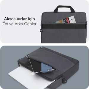Unicity Eco MCE-1111 Çevre Dostu Laptop Çantası, Ykk Fermuarlı Çantası, MacBook Air/pro ile Uyumlu Bilgisayar Çantası, Erkek Kadın 14.1 Inç Notebook El Çantası, Siyah