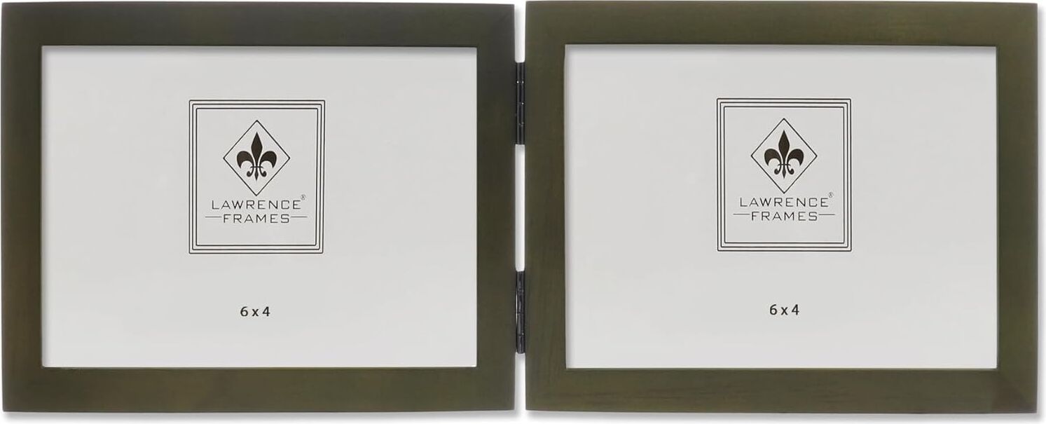 Collection Hinged Double Yatay Wood Picture Frame Gallery, 4 6 Inç, Green