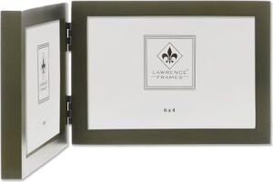 Collection Hinged Double Yatay Wood Picture Frame Gallery, 4 6 Inç, Green