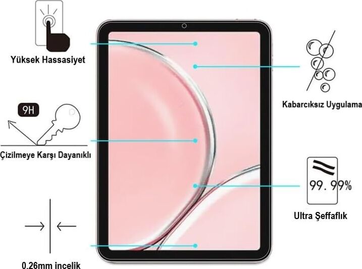 Galaxy Tab A9 Ekran Koruyucu Nano Flexible Şeffaf SM-X110 8.7 Inç ile Uyumlu