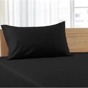 Pamuklu  Tek Kişilik Lastiksiz Çarşaf ve Yastık Kılıfı Siyah - 160 x 240