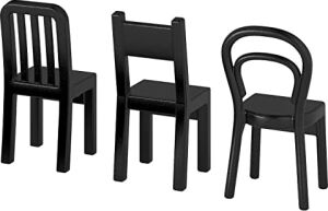 3'lü Set Kanca ''fjantig'' Kapı Gardırobu Sandalye Şeklinde Askı - Derinlik: 6 cm Yükseklik: 12 cm - Siyah