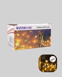 Dekoratif Yıldız LED Aydınlatma 20 Ledli 5 Metre Günışığı Yeni Nesil