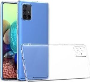 Galaxy A71 ile Uyumlu Kılıf Şeffaf Silikon Kamera Korumalı 3D