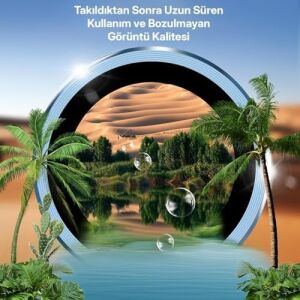 iPhone 15-15 Plus ile Uyumlu Temperli Cam Kamera Lens Koruyucu Alüminyum Alaşım Çerçeveli ve 9h Sertliğinde Lens Koruma (Mavi, Temperli Cam)