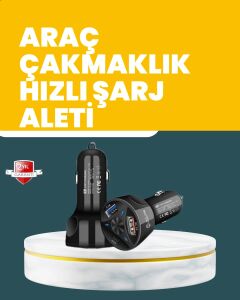 55W Hızlı Şarj Araç Çakmaklık Adaptörü Qc 3.0 Pd