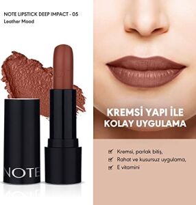 Deep Lipstick 05 Kremsi Dokulu Yarı Parlak Ruj, Kahverengi
