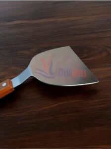 Ahşap Saplı Paslanmaz Çelik Spatula, Metalik