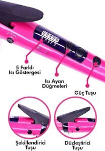 Saç Düzleştirici Şekillendirici Saç Maşası Ikili Şekillendirici Isı Ayarlı