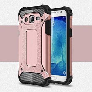 Galaxy J7 ile Uyumlu Çift Katman Koruyucu Crash Military Tank Kılıf - Rose Gold