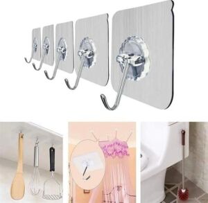 Süper Güçlü Yapışkanlı Suya Dayanıklı Şeffaf Askı 5li (5 Adet) Set Yeniden Kullanılabilir Yapışkanlı Kancalar