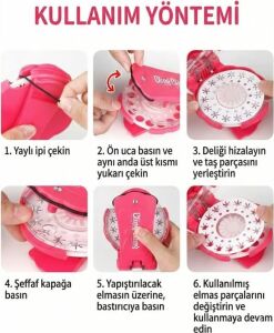 Shopexxtra Saç Taşı Yapıştırma Makinesi ve 90 Adet Işıltılı Mücevher Seti - Kız Çocuk Saç ve Moda Aksesuarı - Eğitici ve Eğlenceli Tasarım Oyuncağı (Bling Refill Set)