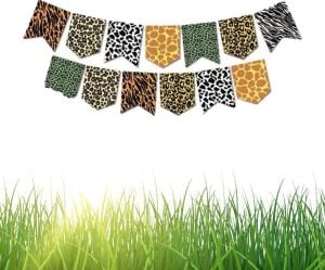 Patladı Gitti Safari Zikzak Banner Doğum Günü Süsü Banner