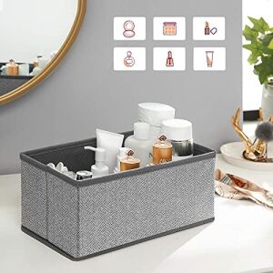 Iç Giyim Saklama Kutuları, 6'lı Set, Çekmece Düzenleyici, Kumaş Kutular, Saklama Sepetleri, Keten Görünümlü Keçe Kumaş, Çorap, Kravat, Şal Için Uygun, Gri