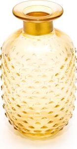 Gold Boyunlu Amber Cam Vazo (15 Cm)