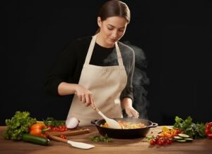 Ahşap Saplı 3'lü Silikon Mutfak Gereçleri Seti - Isıya Dayanıklı Yanmaz Yapışmaz Spatula ve Servis Kaşığı Takımı, Ergonomik Tasarım