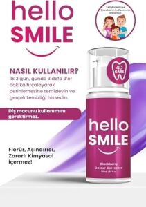 Anında Beyazlatıcı Diş Jeli, Böğürtlen Aromalı, Leke Karşıtı & Plak Önleyici, Günlük Ağız Bakımı, 50 ml