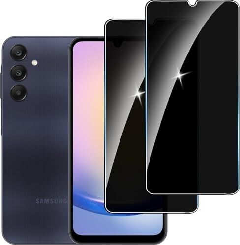 Galaxy A25 Privacy (Hayalet) Ekran Koruyucu – 2 Adet - 9h Temperli Cam, Yan Görünme Engelleyici, Tam Kaplama