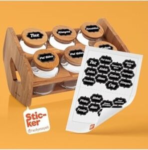 20 Adet Baharat & Bakliyat Kavanoz Etiketi Sticker
