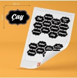 20 Adet Baharat & Bakliyat Kavanoz Etiketi Sticker