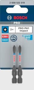 2x Pro Phillips Impact Uç (120 x 50 Mm, Professional Aksesuar Vidalama, Vidalama)