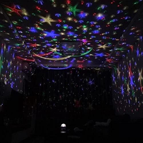 Senon Star Master Dönen Renkli Ay ve Yıldız Yansıtmalı Projeksiyon Lamba Gece Lambası Parti Lambası Hediyelik (Mavi)
