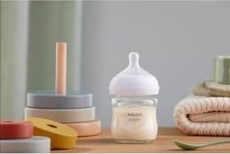Doğal Tepkili Cam Biberon, 120 Ml, 0 Ay+, Akıtmaz Emzik, Kolik ve Gaz Önleyici, Bpa Içermez, SCY930/01