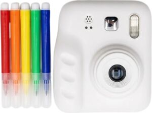 Eğlenceli Baskılı Çocuk Fotoğraf Makinesi Video Çekim 4 Rulo Kağıt 5 Kalem Set