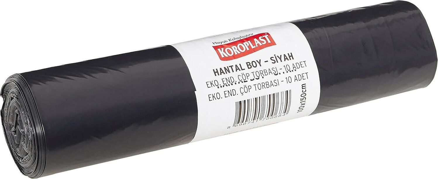 Ekonomik Endüstriyel Çöp Torbası Hantal Siyah 10’lu 100×150 Cm, Kalın & Yırtılmaz, Sızdırmaz, Çift Katlı, Geri Dönüştürülebilir, Fabrika, Depo, Kafe, Otel, Inşaat Alanı, Hastane, Bahçe