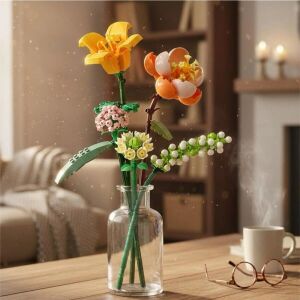 LZ1658 Loz Eternal Flowers Serisi - ''güneşli ve Enerjik Turuncu'' 456 Parça Yapım Seti
