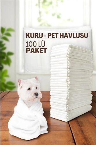 Pet Havlusu - Kedi Köpek Banyo Havlusu Tek Kullanımlık Kuru Havlu 40X80 cm 100 Adet 721808