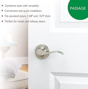Design House 700484 Springdale (2-Yollu-Kilit Passage Kapı Kulp, Ayarlanabilir Cıvata, Saten Nikel Kaplama