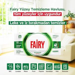 Çok Amaçlı Yüzey Temizlik Havlusu 100 Yaprak | Beyaz Sabun | Beyaz Sirke & Karbonat | 48 Saat Temizlik Etkili | Iz Bırakmayan Formül