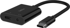Usb-C Şarj Adaptörlü 3,5 mm Ses, iPad Pro, Galaxy, Note, Google Pixel, Lg G6,  Xperia, Oneplus ve Daha Fazlası ile Uyumlu Usb-C Ses Adaptörü - Siyah