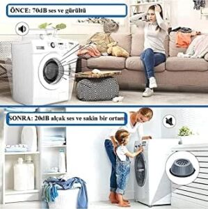 4 Adet Çamaşır Makinesi Ayağı Titreşim Gürültü Hareket Önleyici Mobilya Yükseltici Ayak