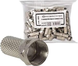 SL-F186  SL-F186 18MMX8 Rg6 50 Li Paket Erkek Connector, Beyaz