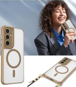 Manyetik Magsafe Destekli Askı Aparatlı Darbe Emici Kılıf Lacivert  Galaxy A35 ile Uyumlu