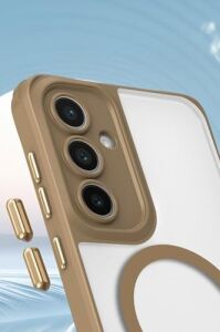 Manyetik Magsafe Destekli Askı Aparatlı Darbe Emici Kılıf Lacivert  Galaxy A35 ile Uyumlu