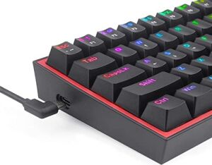 Redragon K617-RGB 16,8 Milyon Rgb Aydınlatma, Red Switch Fizz%60 Q Türkçe Kablolu Mekanik Oyuncu Klavyesi Siyah