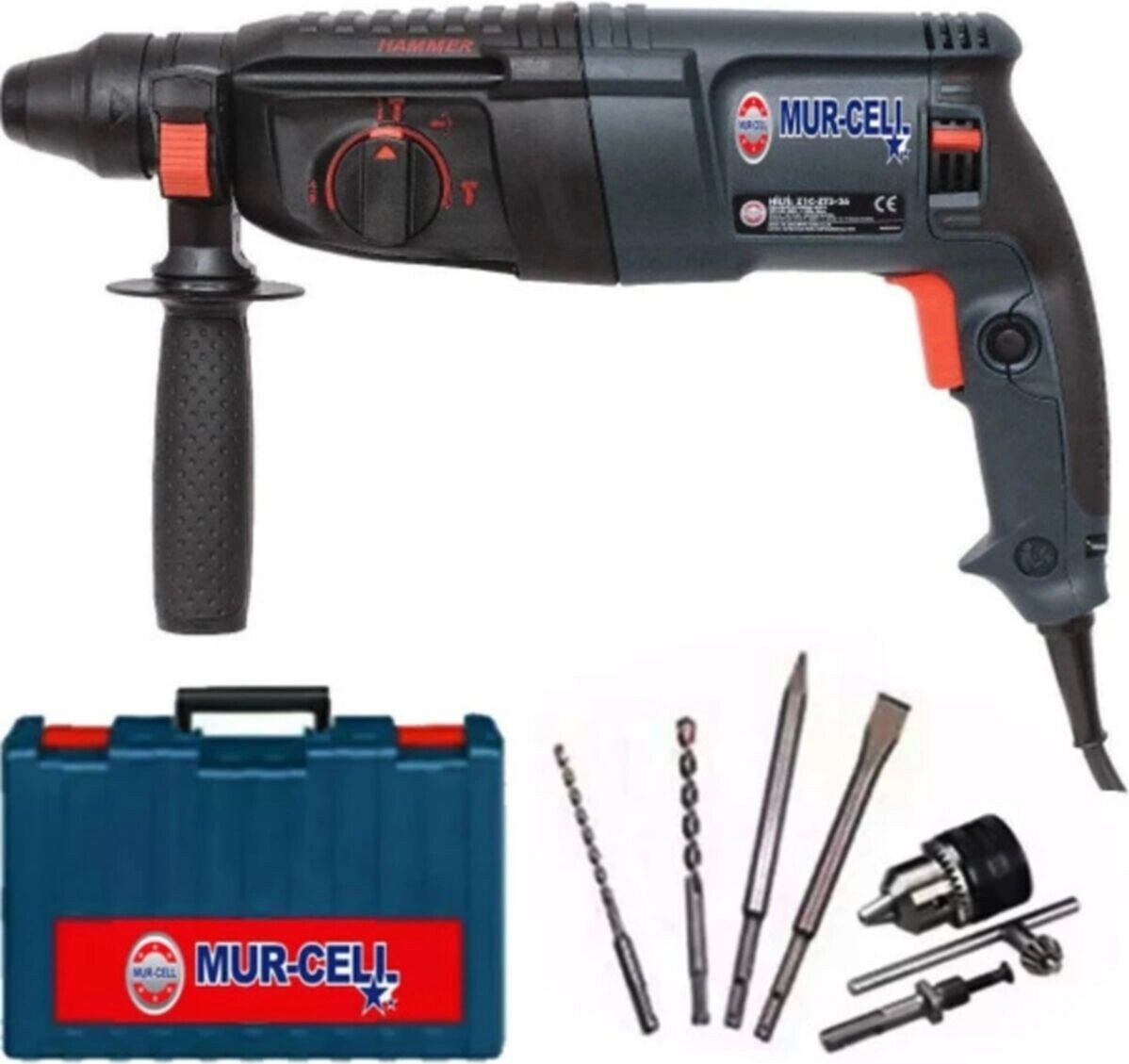 Darbeli Kablolu Matkap 700-1000 Watt Anahtarsız Mandren Yan Sap Taşıma Çantalı - 6 Volt Akü Volt