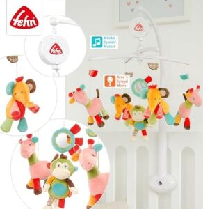 Fehn Müzik Mobil Safari - Sevimli Hayvanlı Bebek Uyku Yardımı - Bebek Mobil Müzik Kutusu Melodi - 0-5 Ay Arası Bebekler Için Müzik Mobil Bebek Yatağı Oyuncak