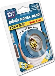 Tape Çift Tarafli Köpük Aksesuar Montaj Bandi 15 Kg, 19 mm x 2 Metre Boyut